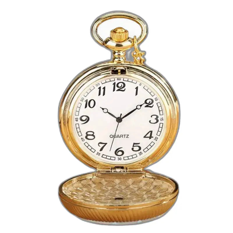 Orologio vintage con collana Fleur Vertes in bronzo con un elegante display analogico color oro