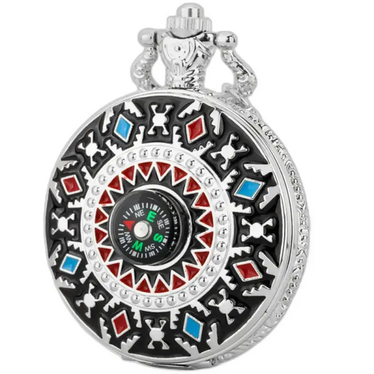 Orologio con collana elegante Marilyn Monroe vintage ornato con bussola in argento