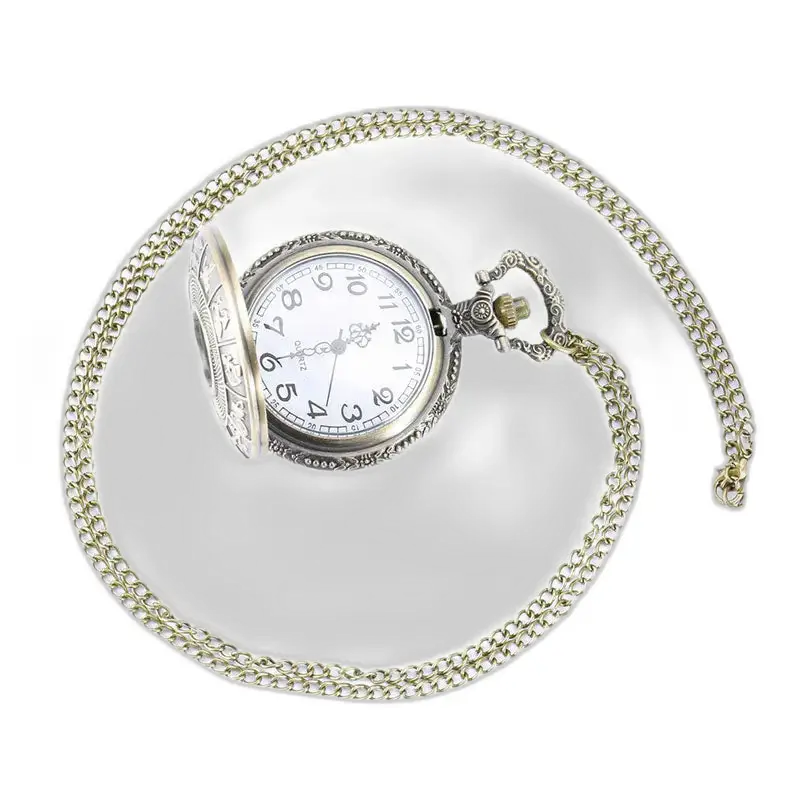 Orologio collana con catena in argento, quarzo vintage dello zodiaco cinese