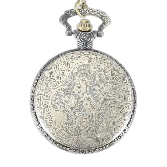 Orologio vintage con collana al quarzo dello zodiaco cinese con un elegante quadrante argentato