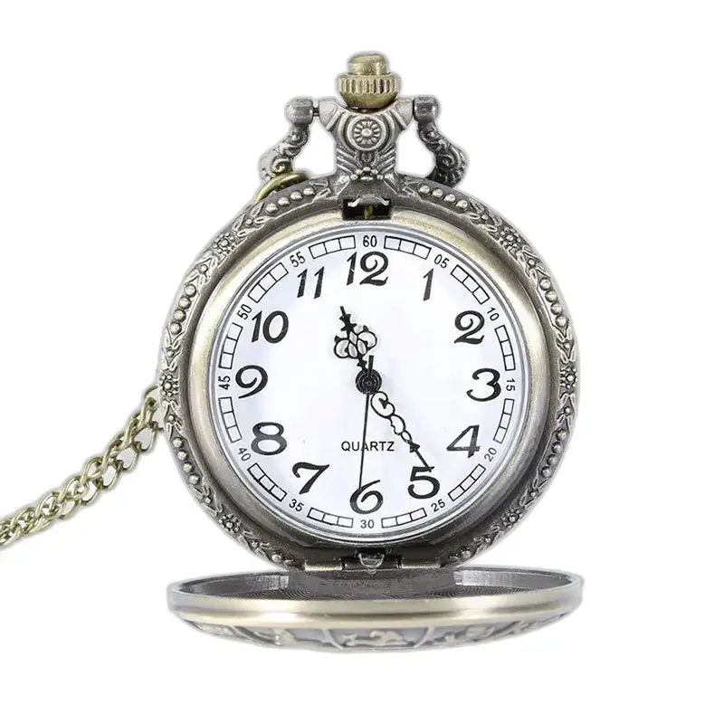 Orologio vintage con collana al quarzo dello zodiaco cinese con cassa in metallo decorato