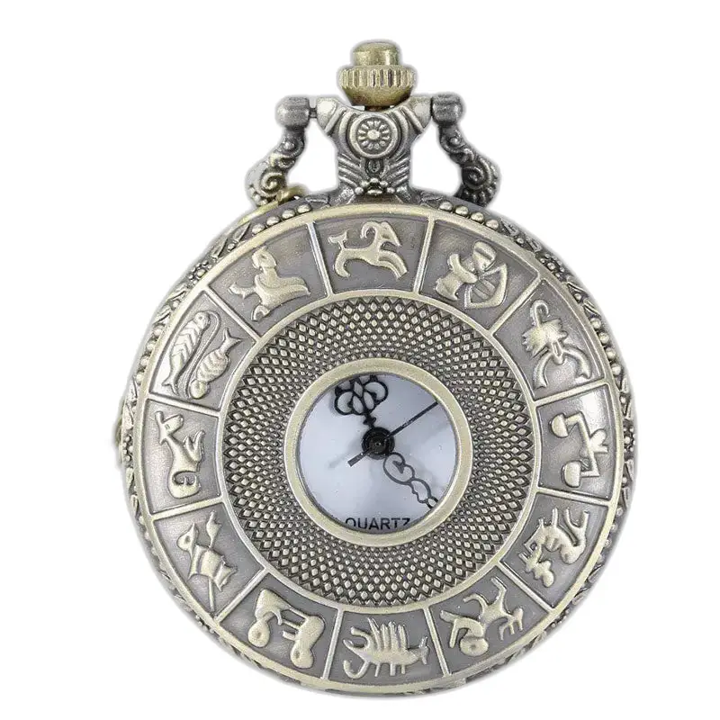 Orologio vintage con collana al quarzo dello zodiaco cinese con elegante design astrologico