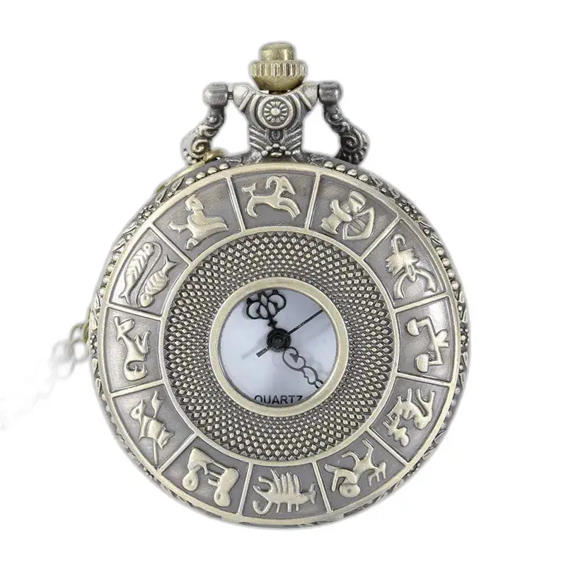 Orologio vintage con collana al quarzo dello zodiaco cinese dal design astrologico unico