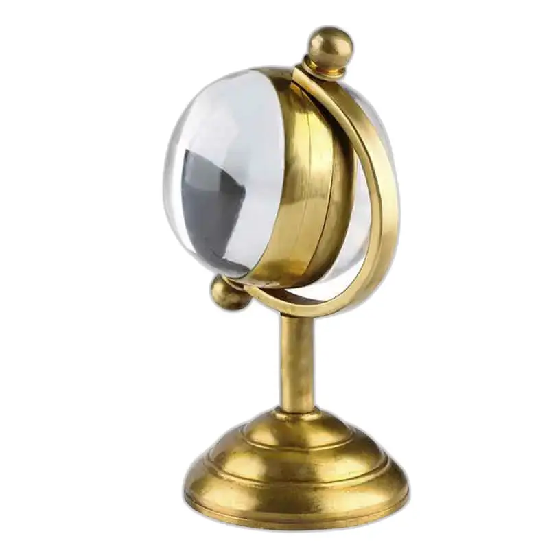 Globo ornamentale in ottone e vetro per un elegante e preciso orologio da ufficio Globe di lusso
