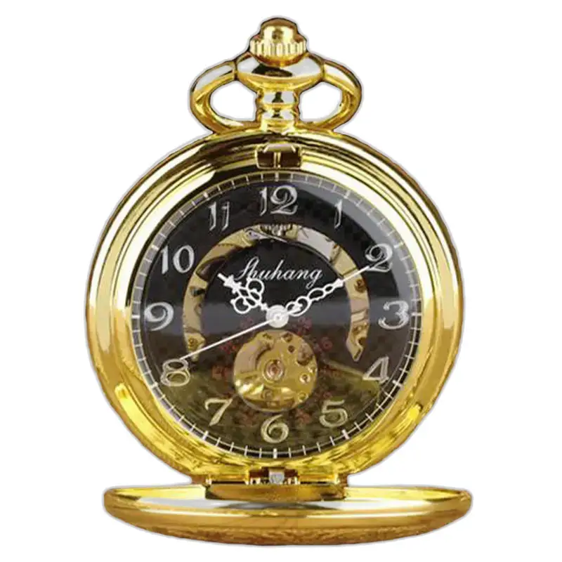 Orologio da tasca di lusso in oro per uomo e donna con un design decorato con stemmi reali