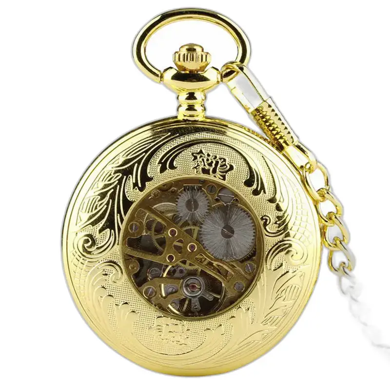 Orologio da tasca in oro di lusso per uomo e donna con design decorato con stemmi reali