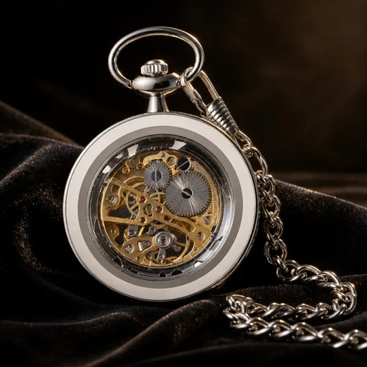 Orologio da tasca meccanico scheletrato in argento di lusso - Univers Gousset