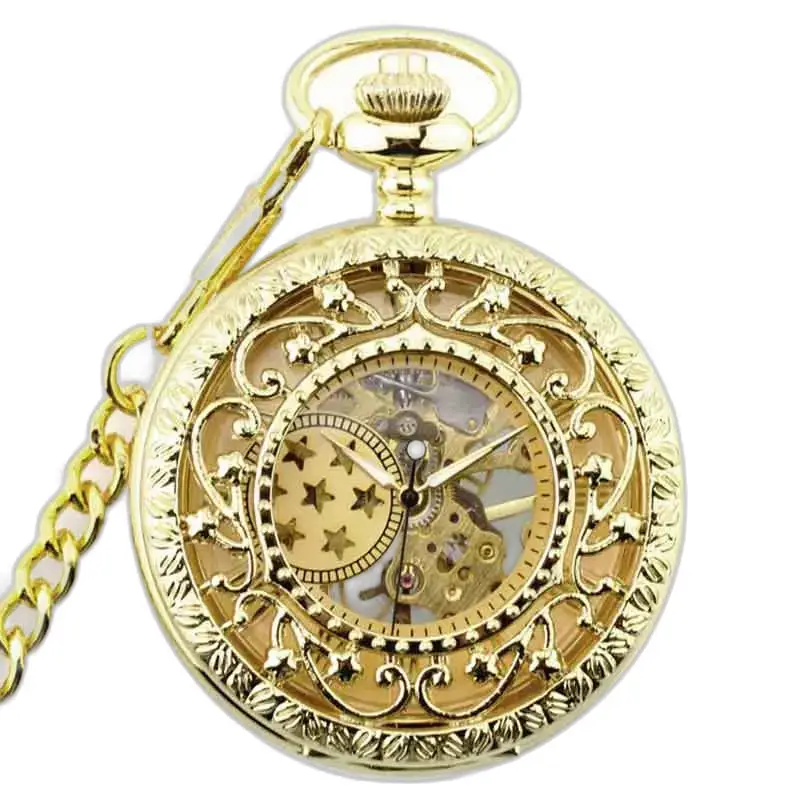 Orologio da tasca di lusso in oro Lolite Gusset, elegante orologio in oro decorato