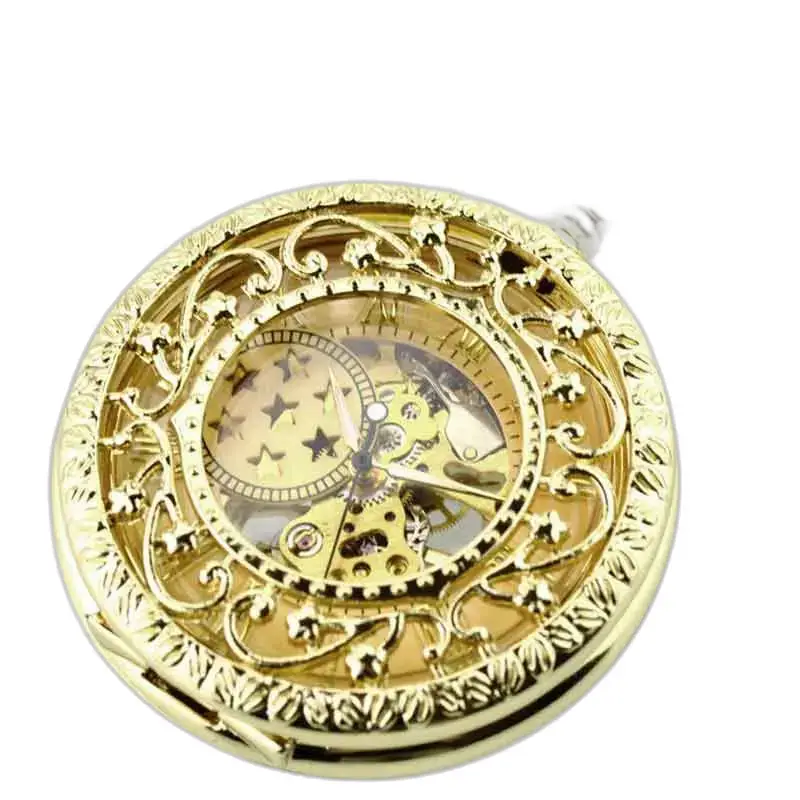 Orologio da tasca di lusso in oro Lolite Gusset, elegante orologio in oro decorato