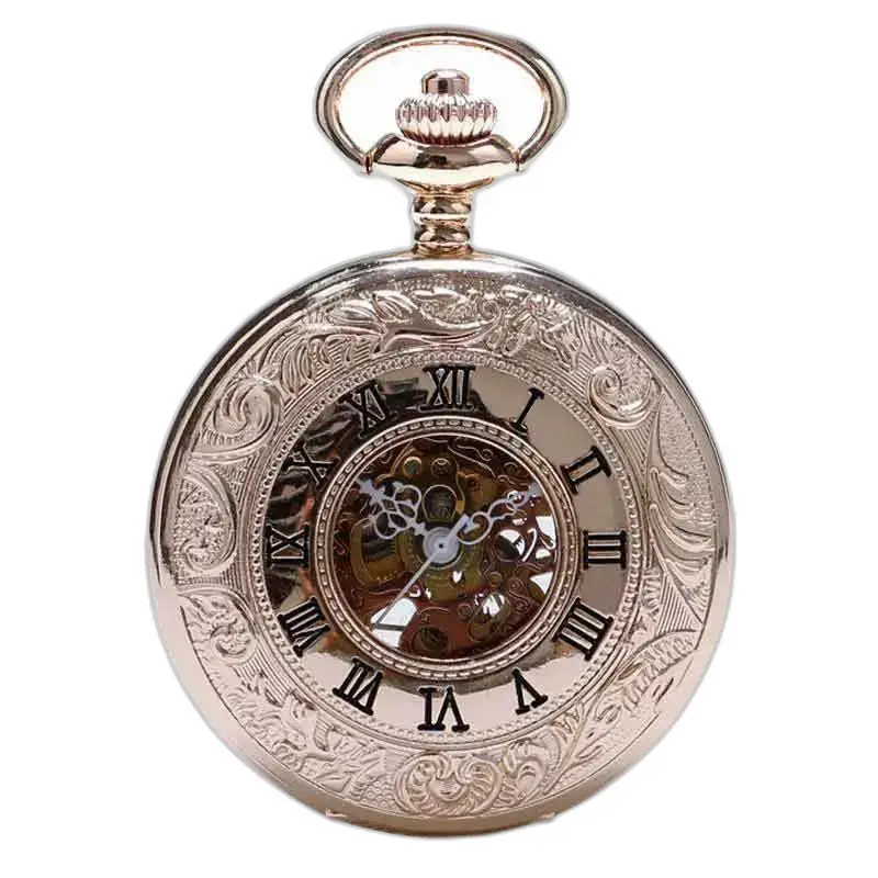 Lussuoso orologio da tasca in oro madreperla con un design dorato decorato