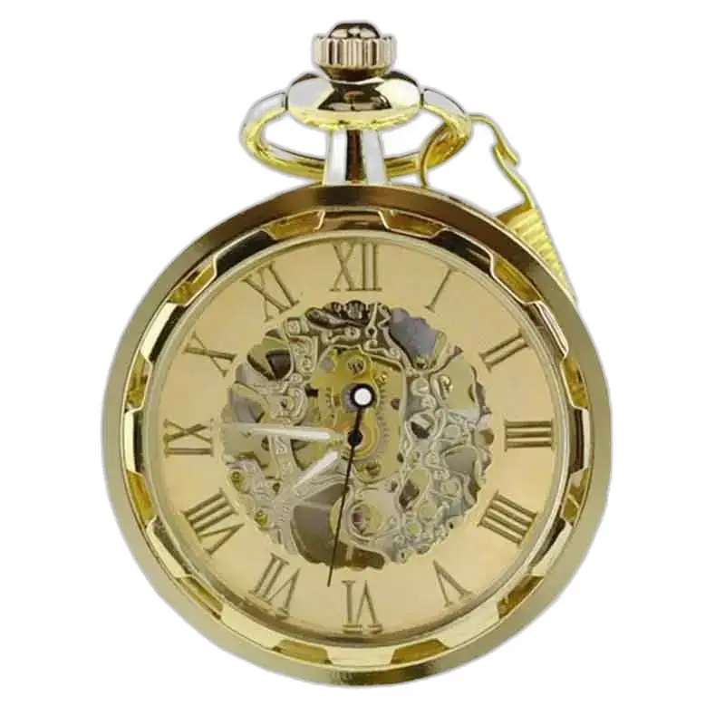 Orologio da tasca di lusso con soffietto in oro rubino con elegante quadrante meccanico in oro