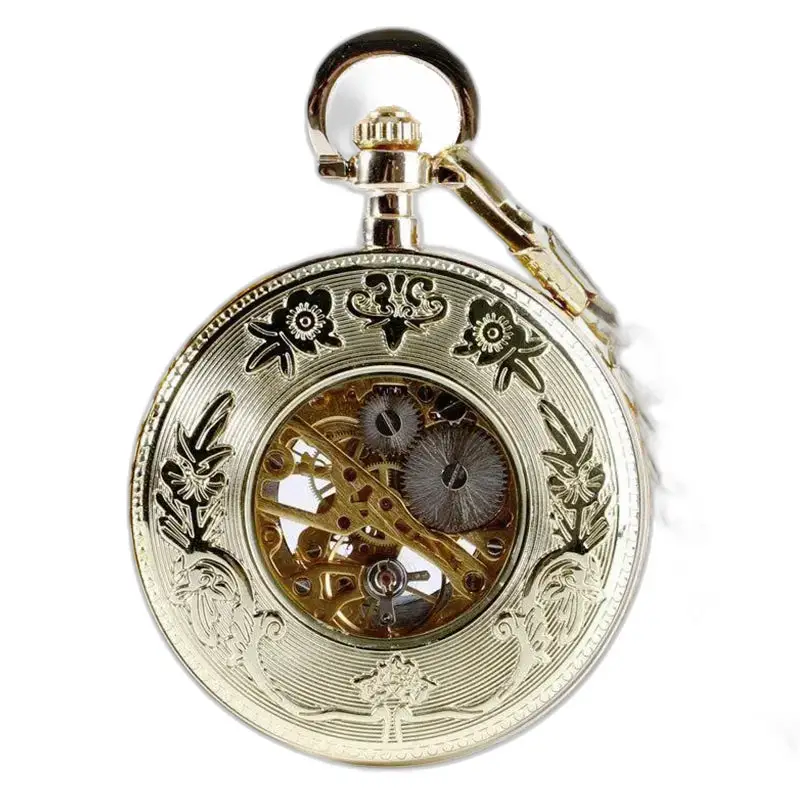 Orologio da tasca di lusso in zaffiro dorato con un elegante design dorato