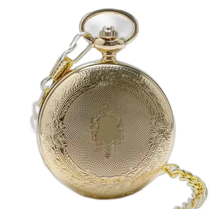 Orologio da taschino di lusso con soffietto in oro e topazio con catena elegante