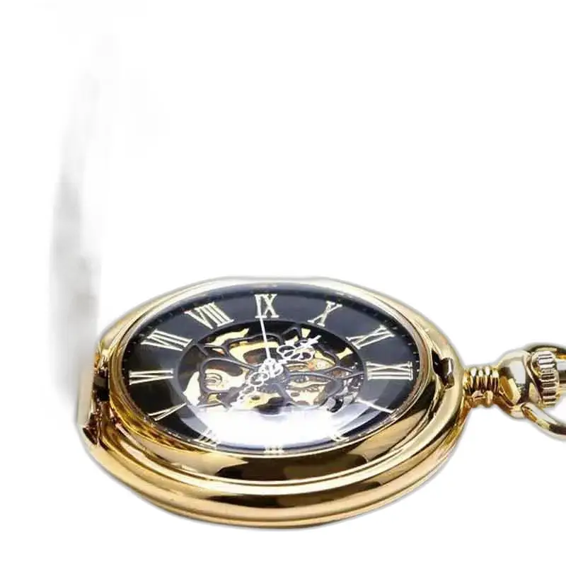 Orologio da tasca di lusso con topazio dorato con elegante cassa in oro