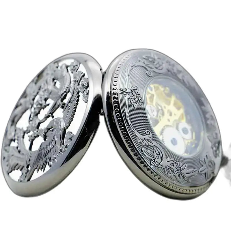Orologio da tasca Steampunk Erbium Luxe Fob con ingranaggi visibili