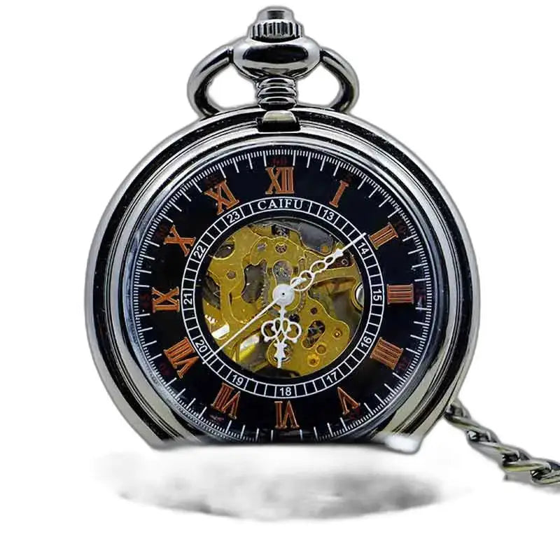 Montre de Poche à Gousset Steampunk Erbium Luxe avec mécanisme visible en argent