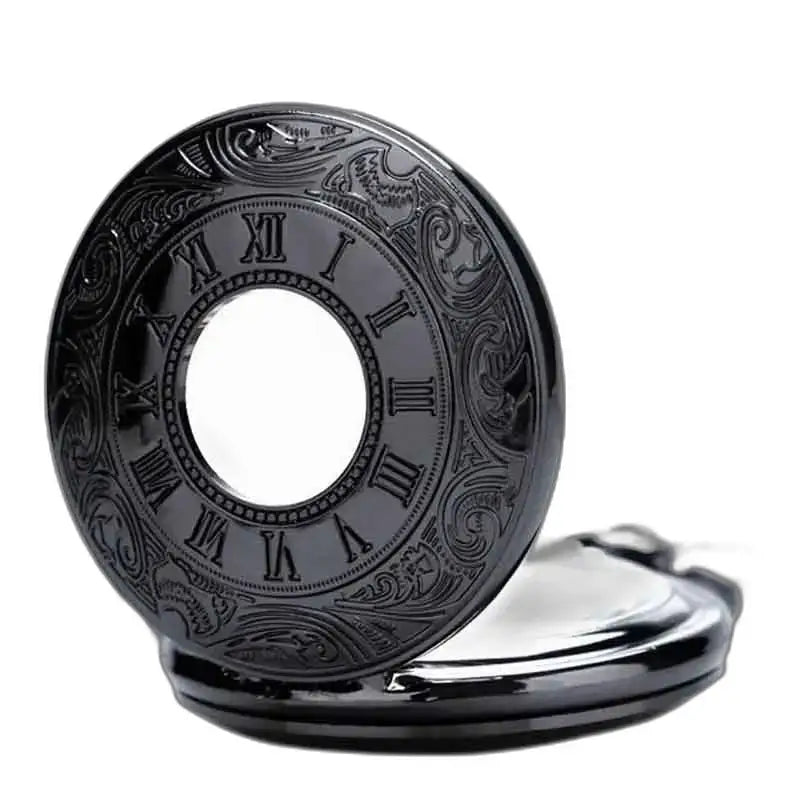 Orologio da tasca Steampunk con soffietto al mercurio con numeri romani in nero