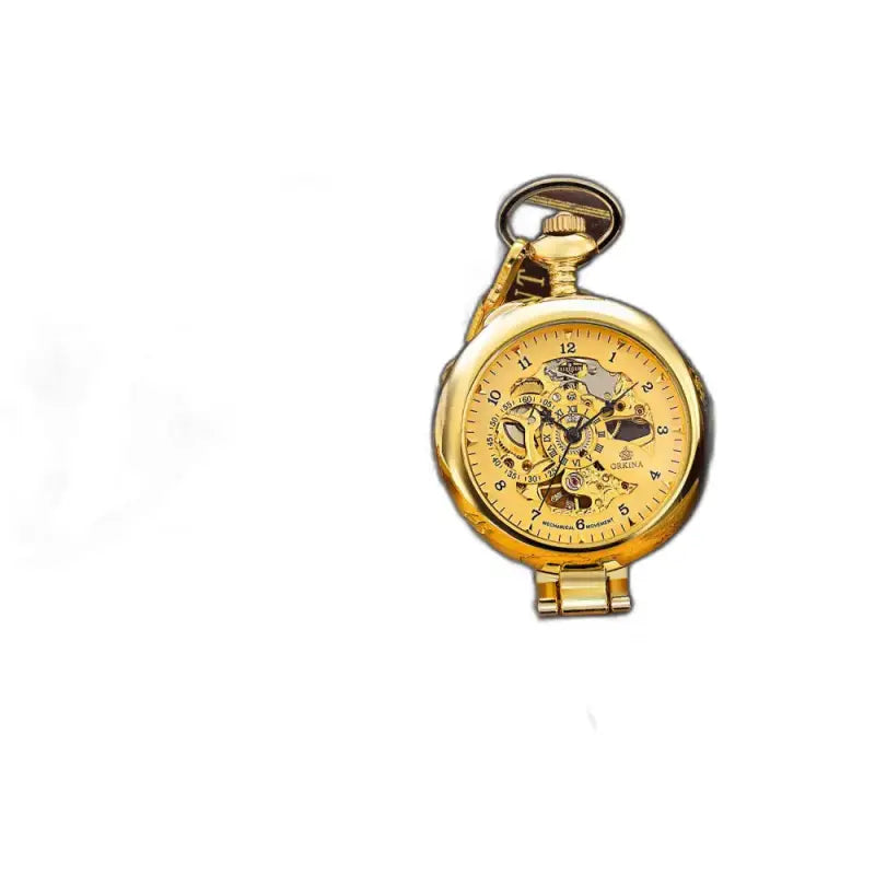 Squisito orologio da tasca meccanico in oro da uomo, un'opera d'arte dorata e raffinata