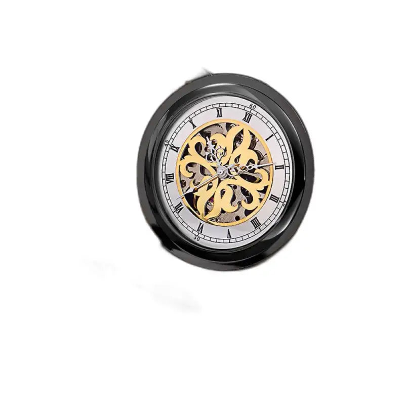 Squisito orologio da tasca meccanico da uomo in oro con un elegante scheletro nero