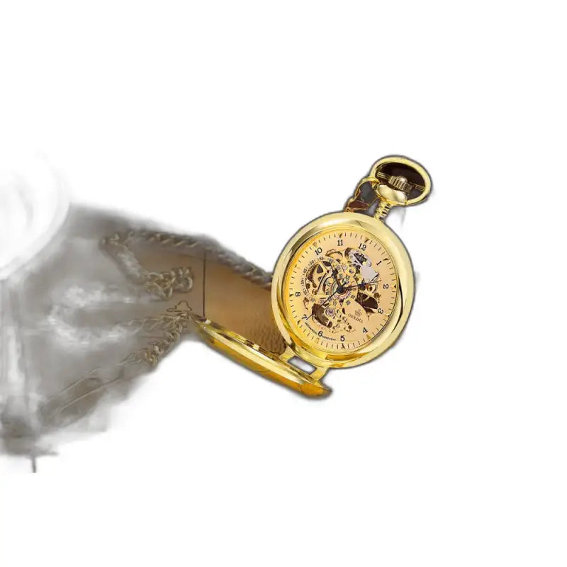 Squisito orologio da tasca meccanico in oro da uomo dal design elegante e dorato