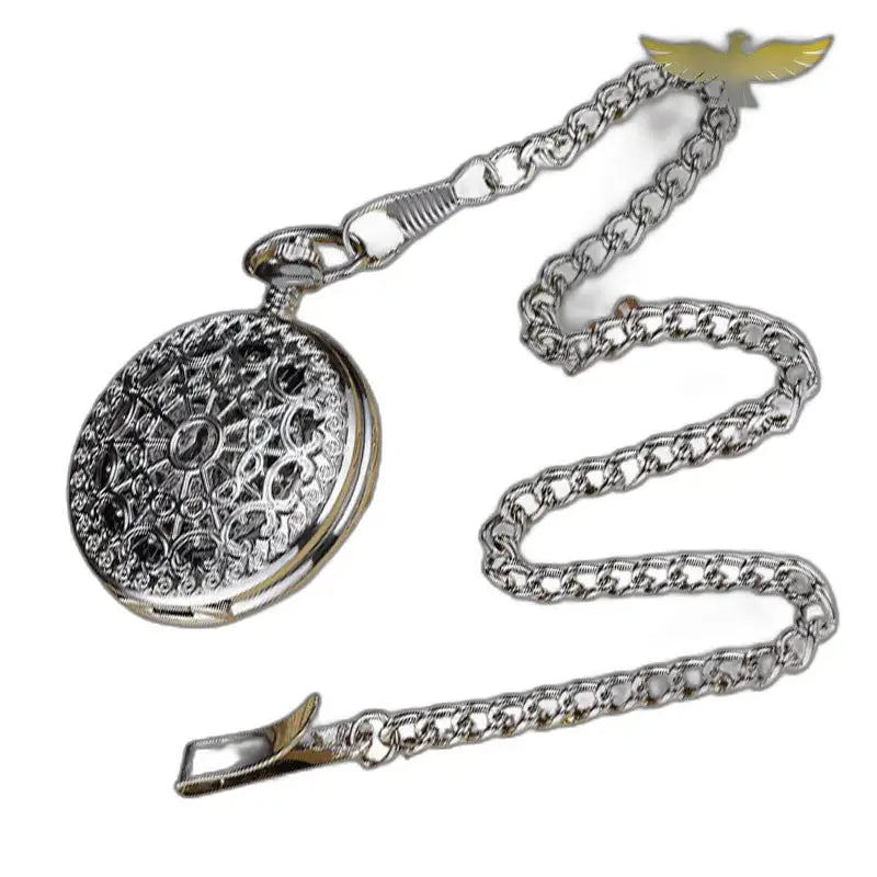 Orologio da tasca Hunter completo con catena, carica manuale e movimento meccanico