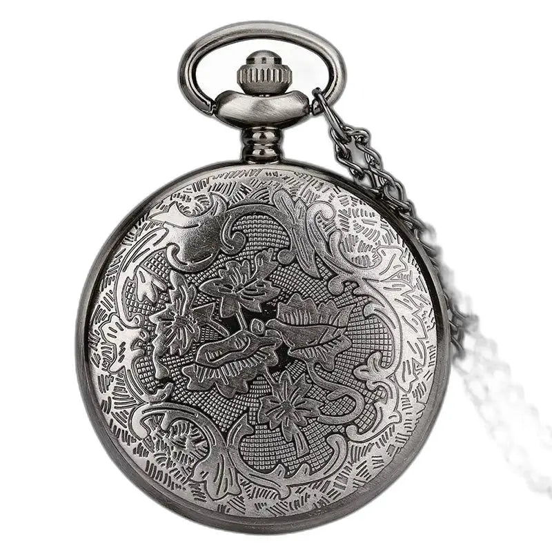 Orologio da tasca vintage Oroscopo in metallo scuro e decorato