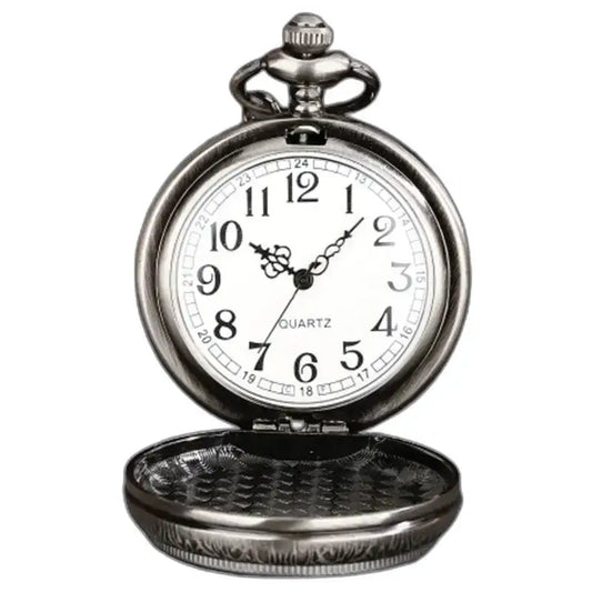 Orologio da tasca oroscopo vintage, orologio d'argento con quadrante bianco