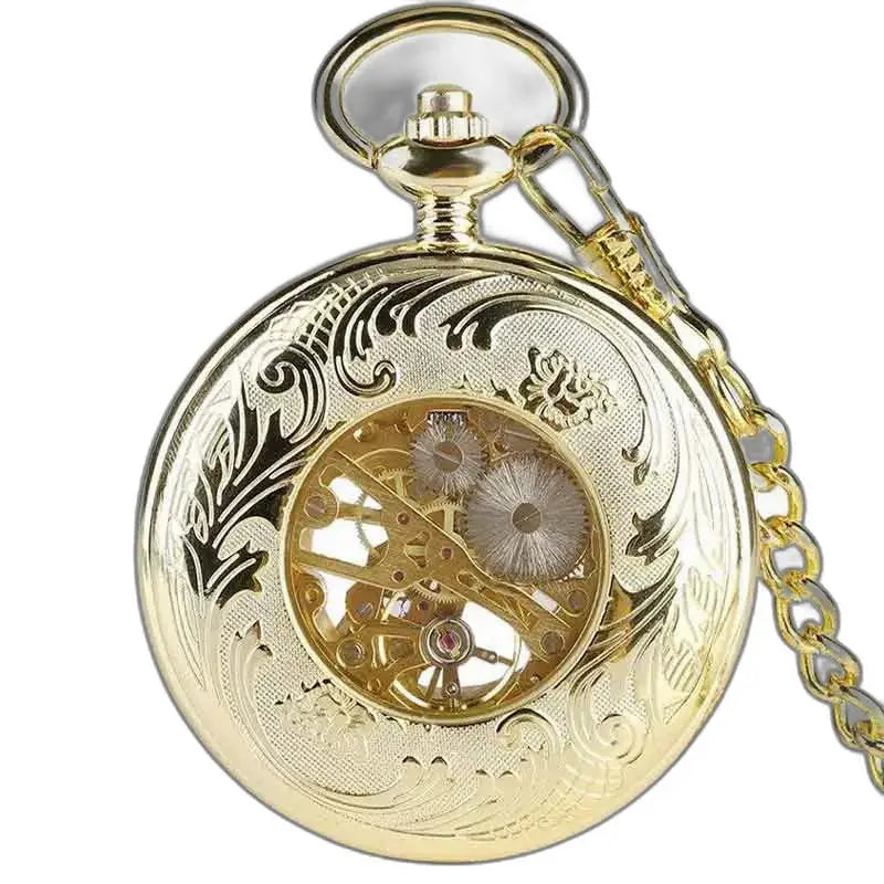 Orologio da tasca di lusso in oro opale dal design dorato e decorato