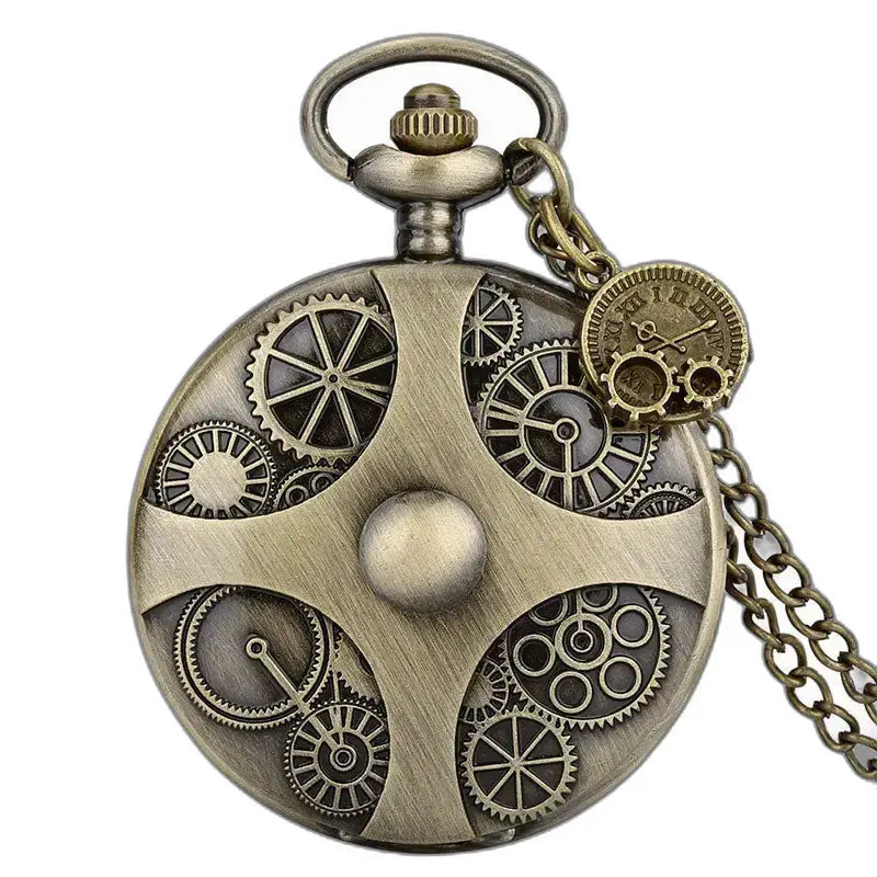 Orologio da tasca Steampunk Chic con meccanismo a vista e stile vintage