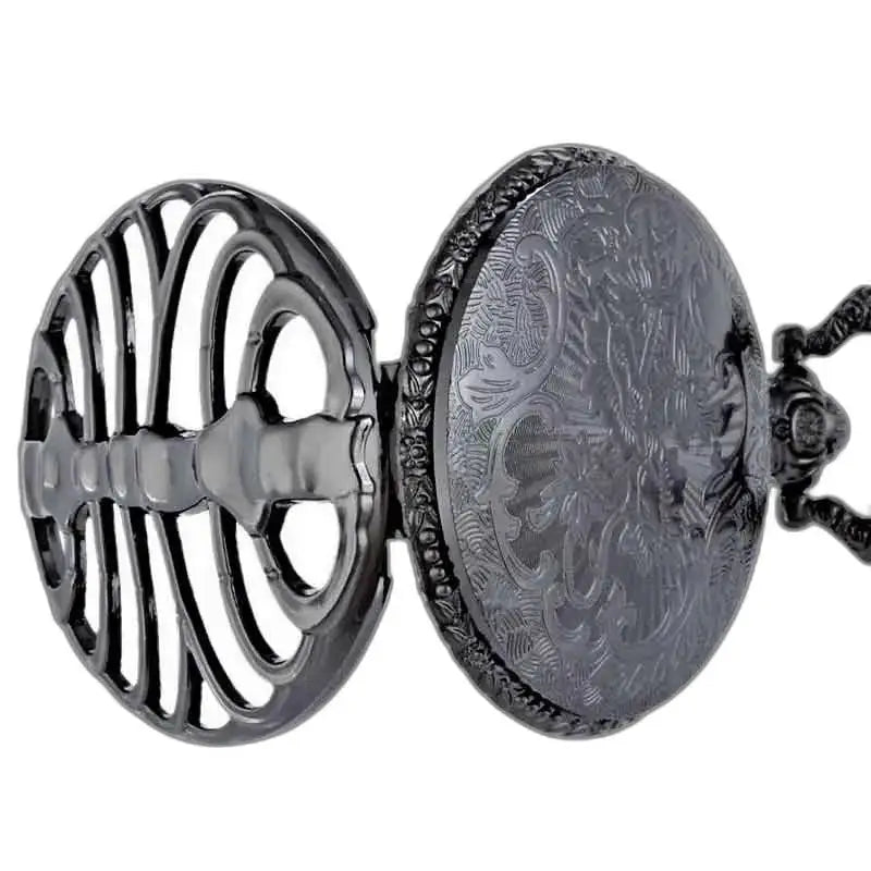 Orologio da tasca a soffietto in palladio Steampunk elegante, aperto e raffinato