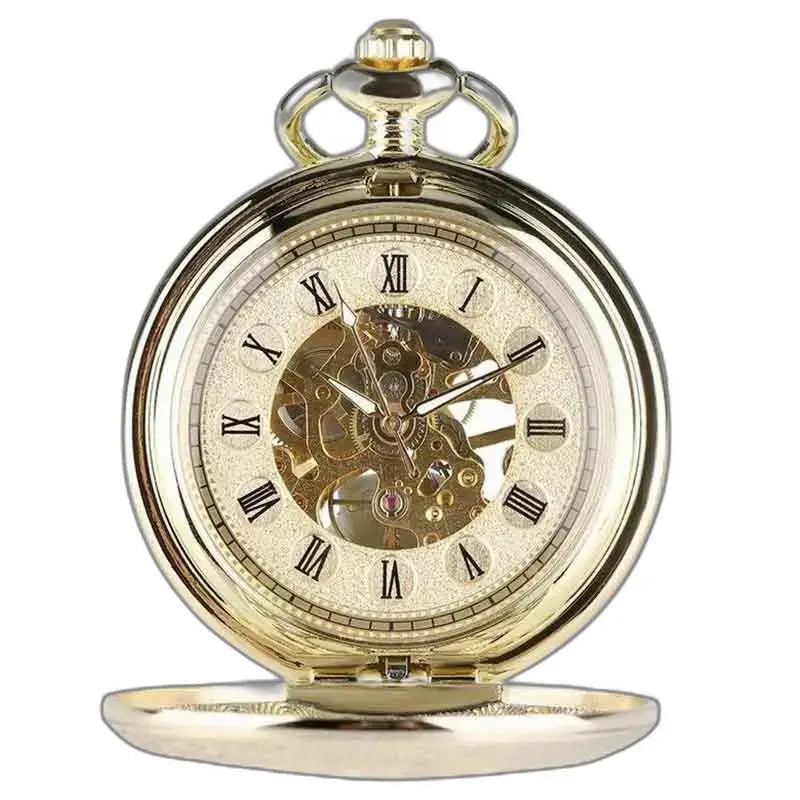 Orologio da tasca di lusso in giada dorata con un design color oro su uno sfondo elegante