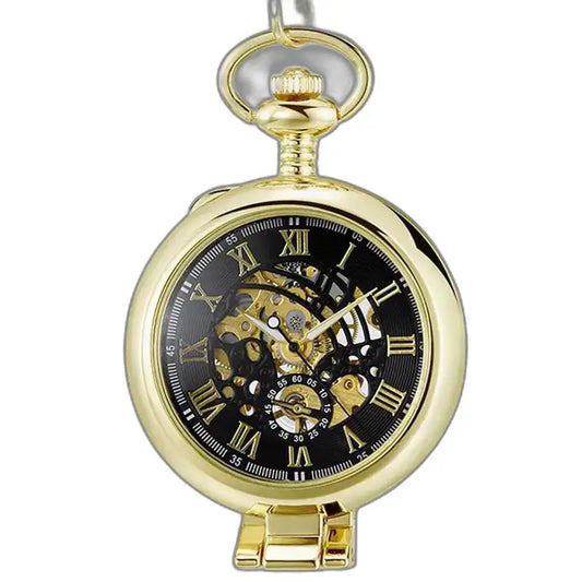 Orologio da tasca meccanico di lusso con movimento meccanico e carica manuale in oro