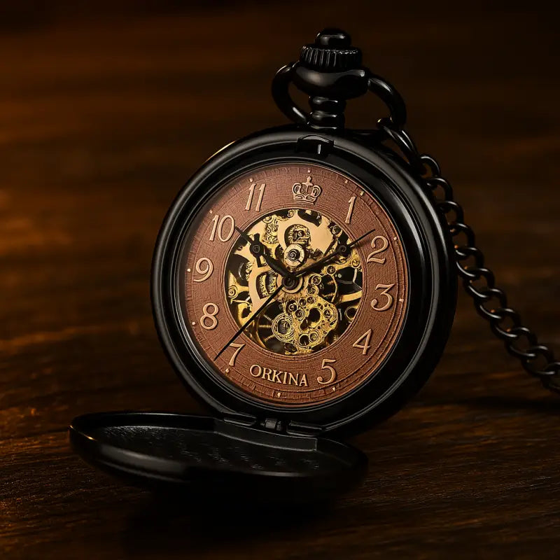 Orologio da tasca di lusso con carica manuale e movimento meccanico, dallo stile elegante