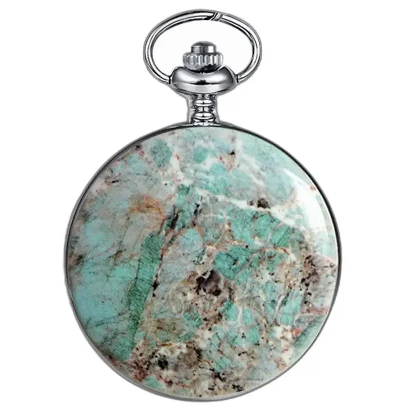 Orologio da tasca meccanico di lusso Bluemarble con elegante motivo turchese