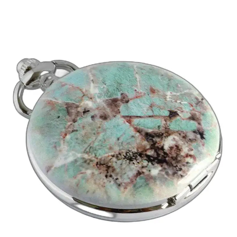Orologio da tasca meccanico di lusso Bluemarble con elegante motivo turchese