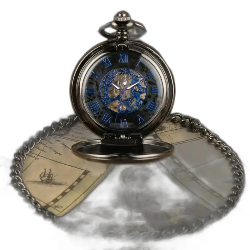 Orologio da tasca meccanico da uomo moderno Etherealsky con quadrante aperto