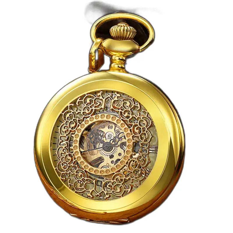 Orologio da tasca meccanico luminoso da donna in oro con dettagli raffinati