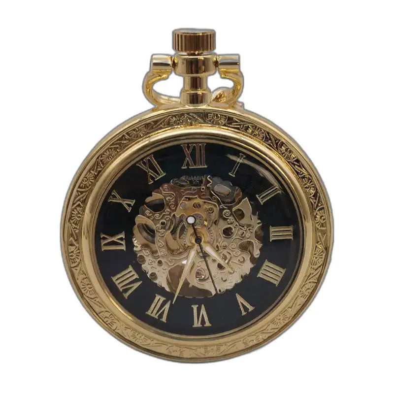 Orologio da tasca meccanico vintage in argento con un bellissimo ed elegante quadrante dorato