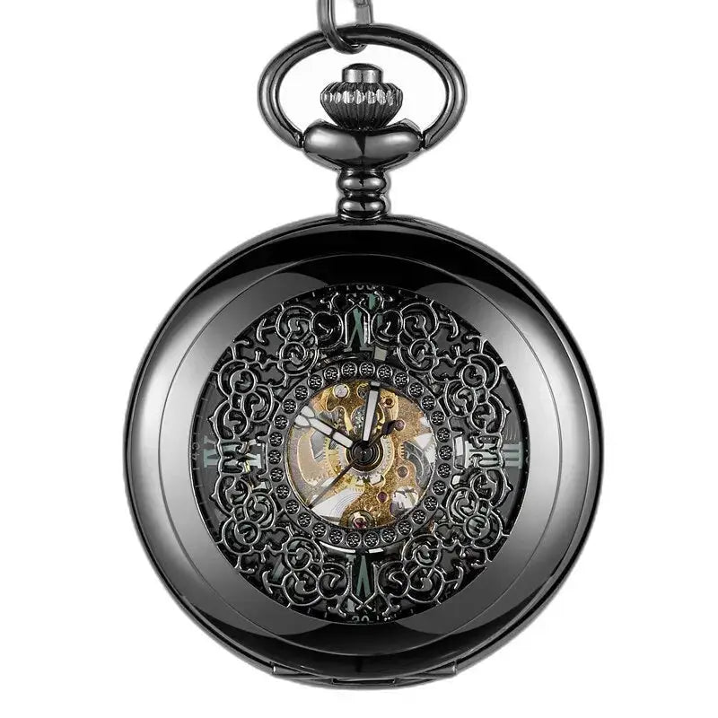 Montre de Poche Mécanique Vintage Green Lantern avec un élégant boîtier noir