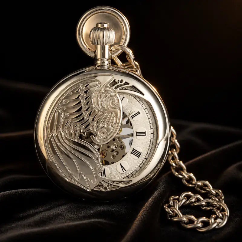 Orologio da tasca meccanico scheletrato Half Hunter - Univers Gousset