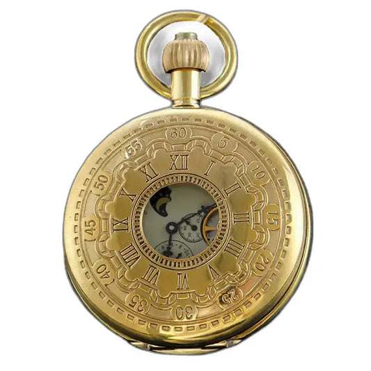 Orologio da tasca in oro di lusso al chiaro di luna con numeri romani per occasioni speciali