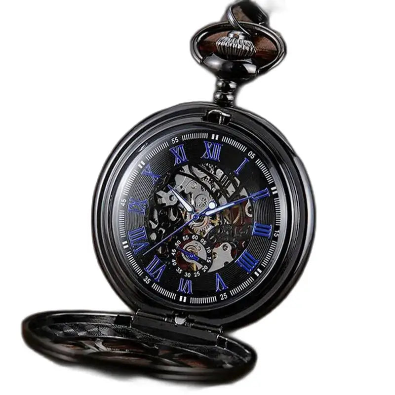 Montre de Poche Oignon Luxe Mécanique avec boitier oignon à remontage manuel noir