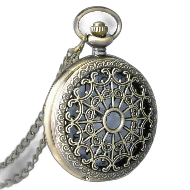 Orologio pendente antico da donna in bronzo decorato in elegante stile vintage