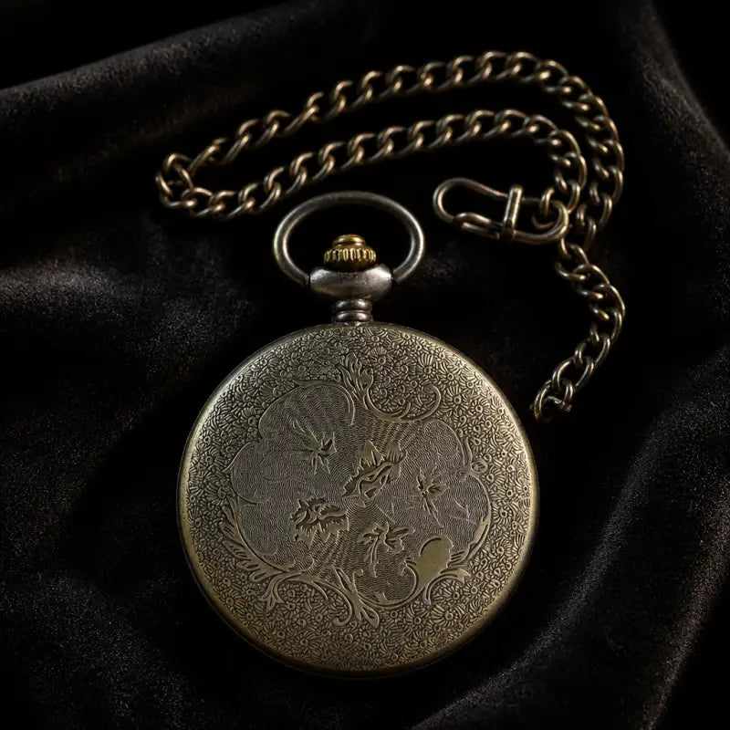 Orologio da tasca al quarzo con quadrante ambrato e collana - Univers Gousset