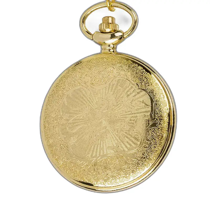 Vecchio orologio da tasca di lusso con incisione floreale e design a mezzo cacciatore