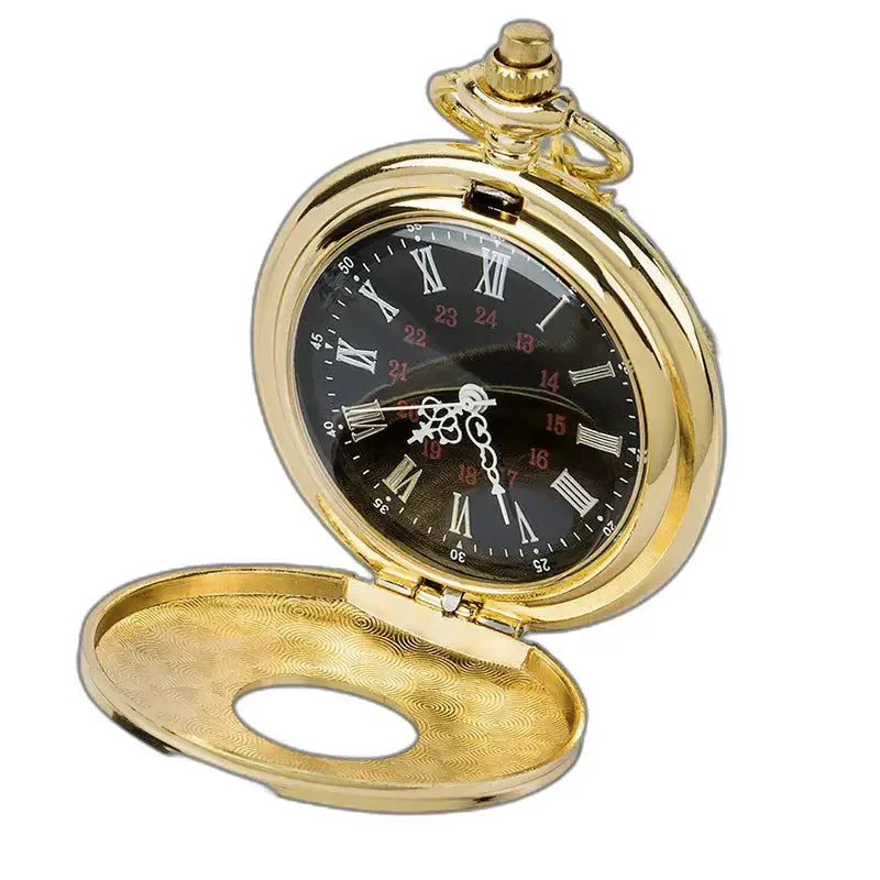 Orologio da tasca in oro con quadrante nero di lusso per uomo e donna