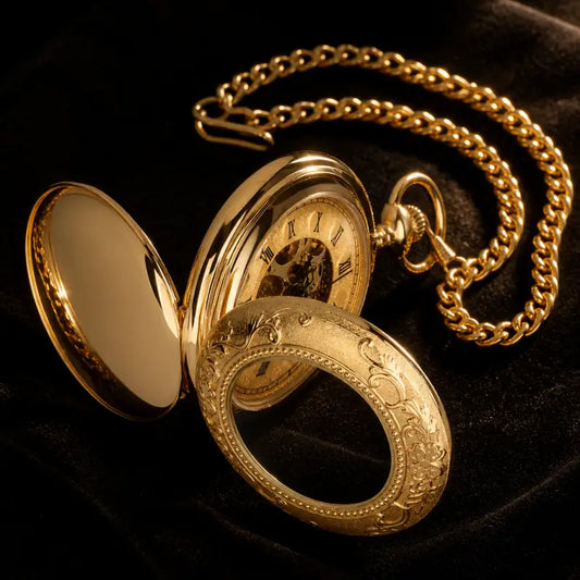 Orologio da tasca meccanico inciso da uomo - Univers Gousset