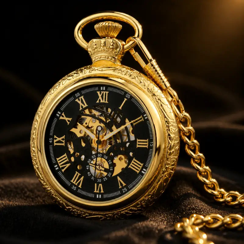 Orologio da tasca meccanico con quadrante aperto da uomo - Univers Gousset
