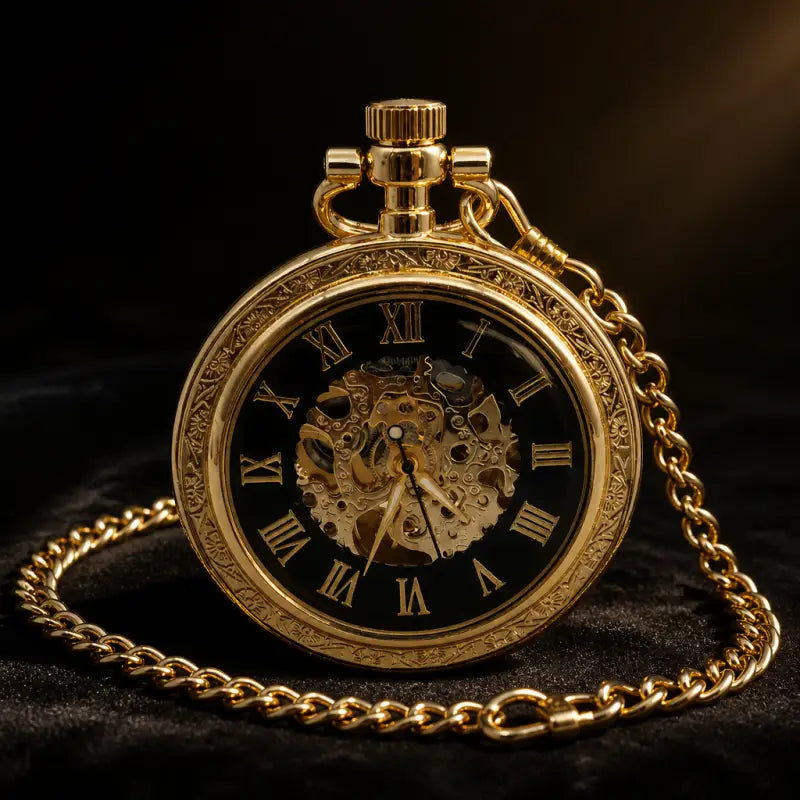 Orologio da tasca meccanico con quadrante aperto da uomo - Univers Gousset