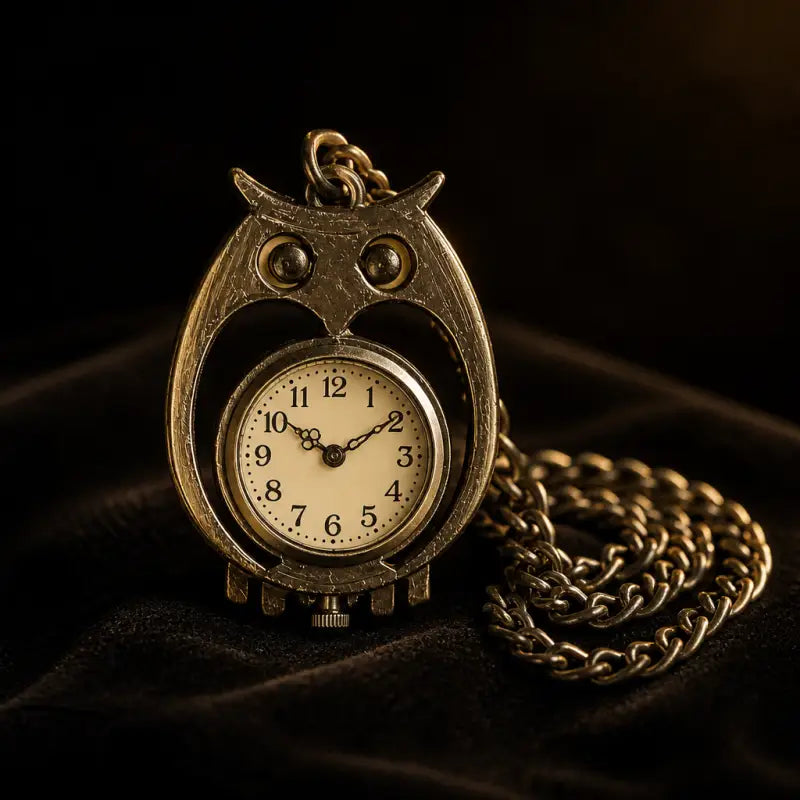Orologio da tasca vintage al quarzo con gufo - Univers Gousset